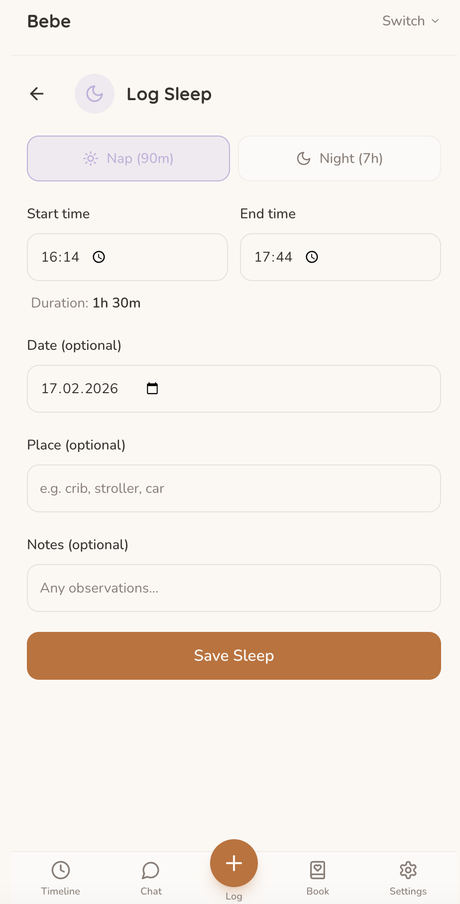 Daily overview at a glance